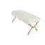 Lynmouth Gold Metal Bench with White Faux Fur Top 42" x 17" x 20"