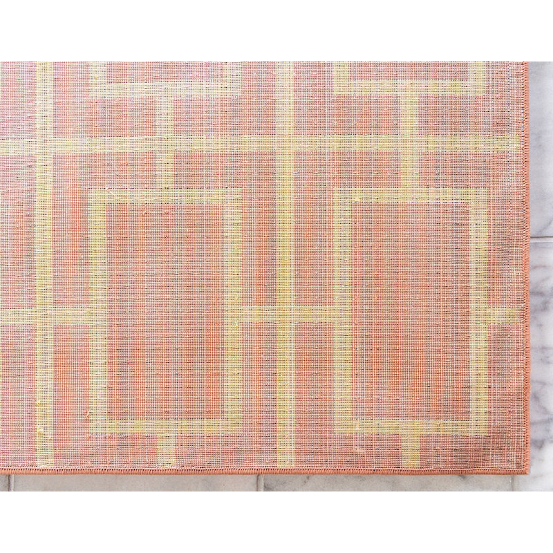 Tapis orange à motif géométrique Glitzy, Tapis de couloir 2 pi x 6 pi