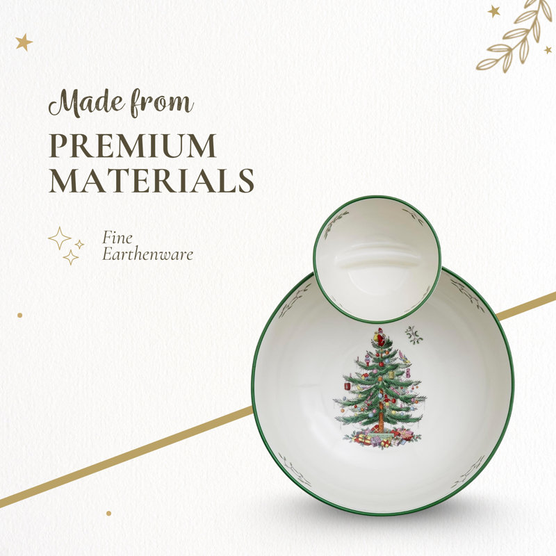 Christmas Tree TIERED CHIP AND DIP 10"