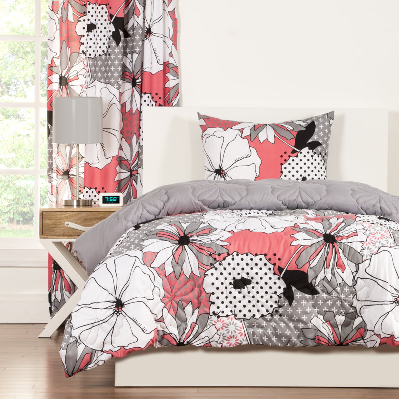 Flower Patch Reversible Comforter Set, Twin