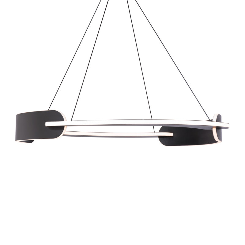 Ilios 1 - Light LED Pendant, 3.5" H x 29" W x 29" D, Black
