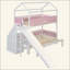 Lit superposé en bois en forme de maison avec glissade et escalier de rangement, cadre de lit pour enfants-129932103