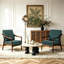 Fauteuil d'appoint rembourré avec structure en bois massif-834250980