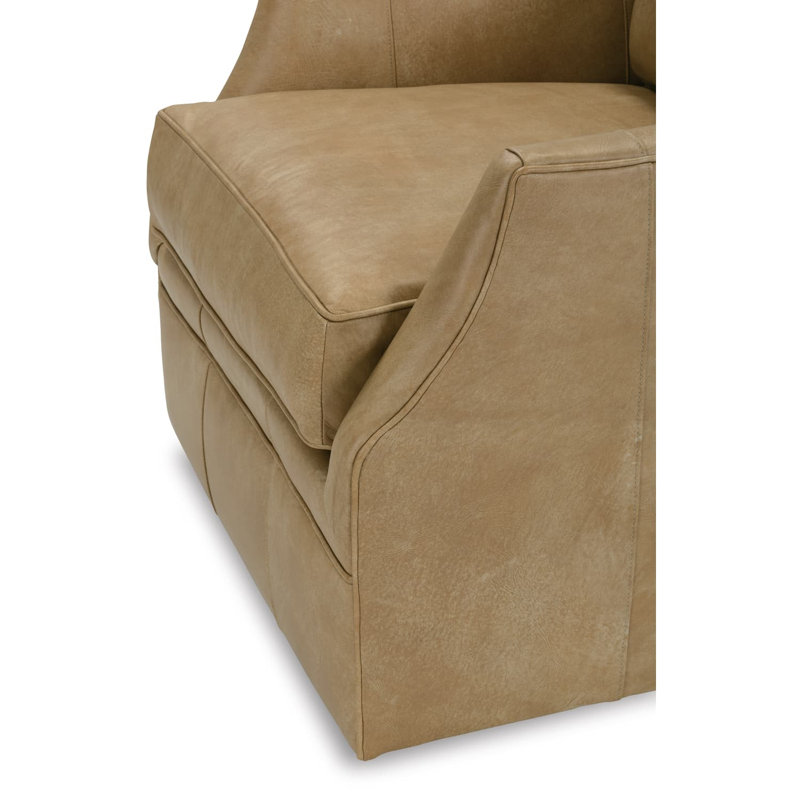 Butterscotch Kara Leather Swivel Glider