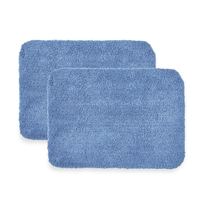 Alheid Rectangle Bath Mat, Blue