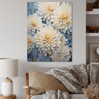 «White and Blue Mums Fragrant Elegance III», reproduction sur toile
