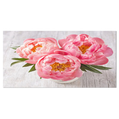 " Peony Flowers On White Floor "