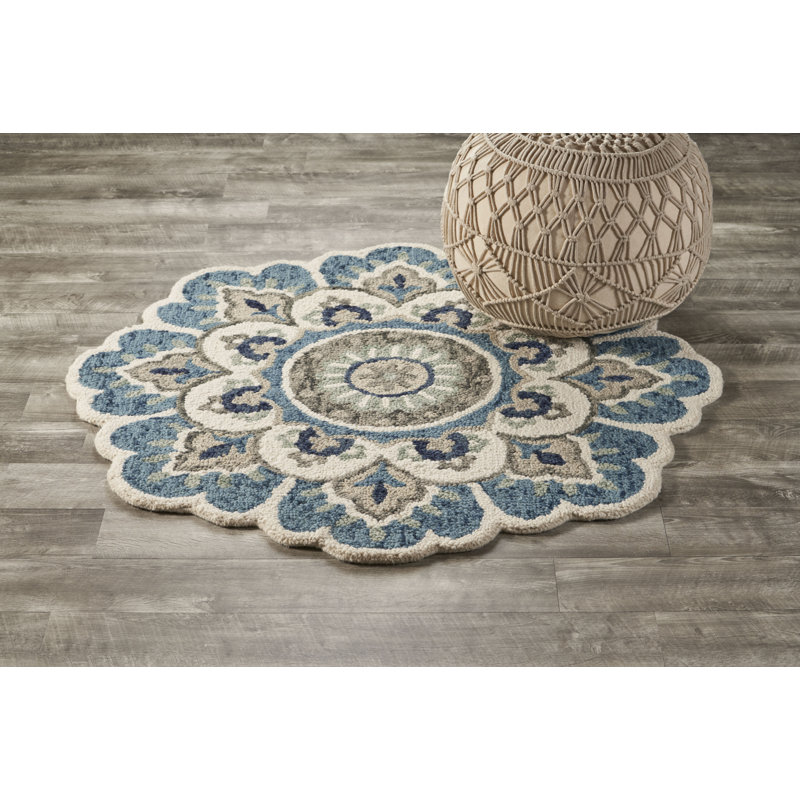 Aisosa Hand Tufted Wool Indoor Rug, Round 6'
