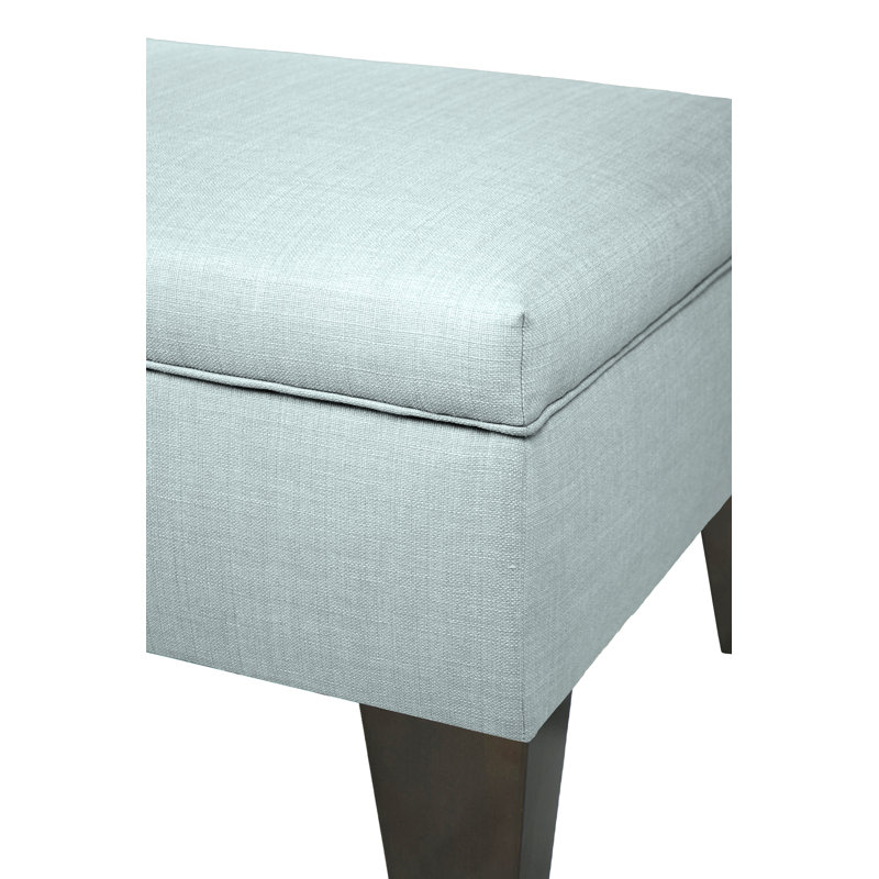 Repose-pieds de rangement rectangulaire en velours de 22 po de large Zaylee, Bleu pâle