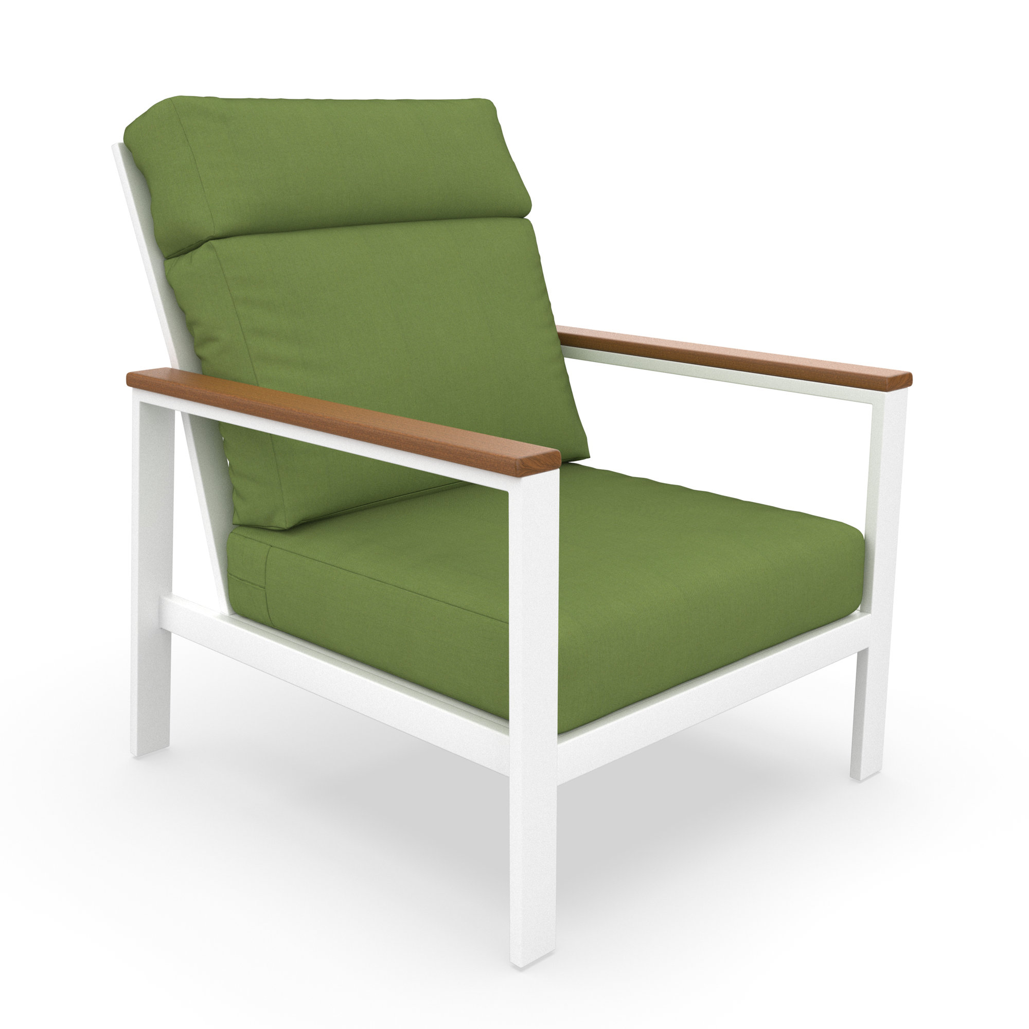 Townsend Metal Outdoor Lounge Club Chair With Sunbrella Cushion, Spectrum Cilantro