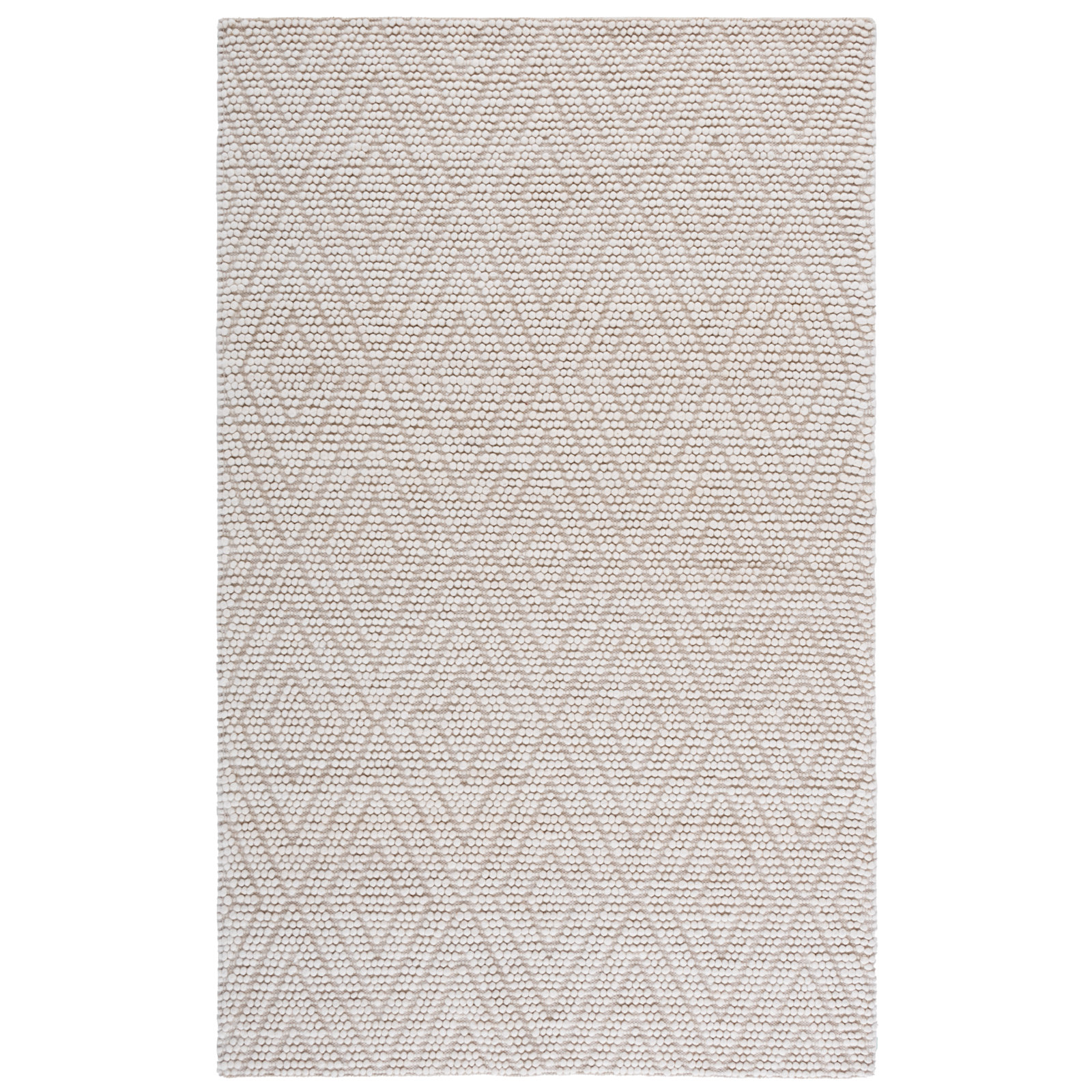 Elle Ivory Hand-Woven Geometric Rug, Rectangle 6' x 9'