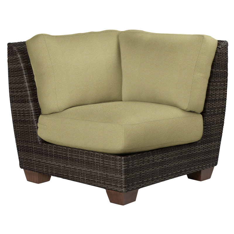 Saddleback Outdoor Corner Wedge Lounge Chair, Denver Scarlett Sunbrella®, Coffee