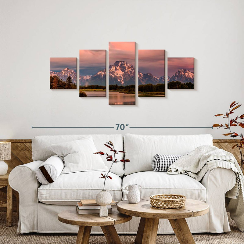 Lever de soleil à Grand Teton, H 24 po x l 55 po