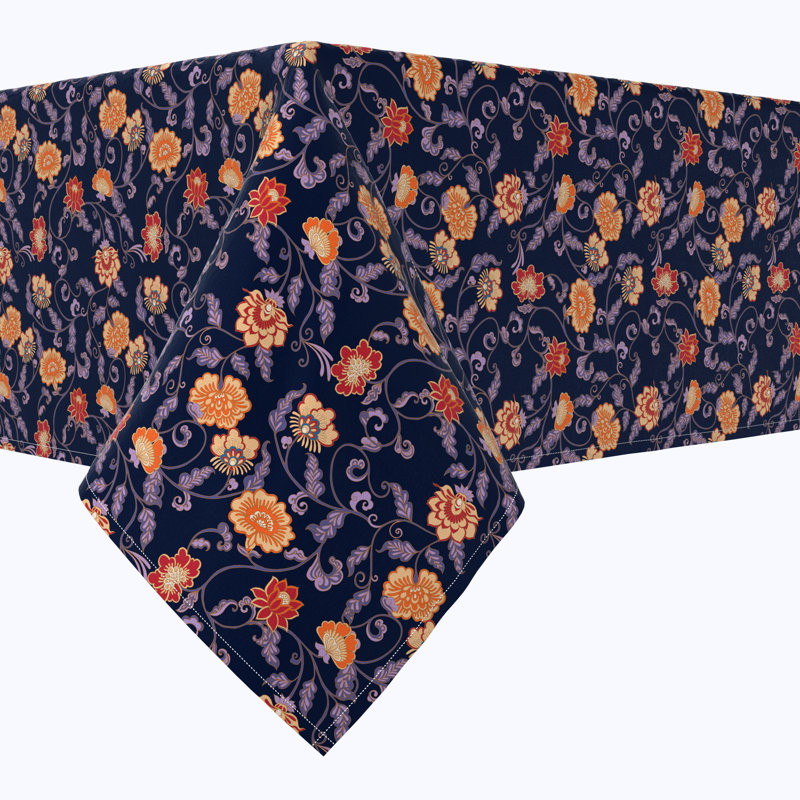 Rectangular Tablecloth, 100% Cotton, Floral 25, 104" x 60"