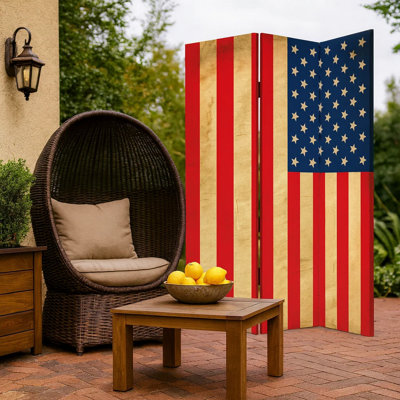 Drapeau américain en toile multicolore 84 po x 84 po Chauntel