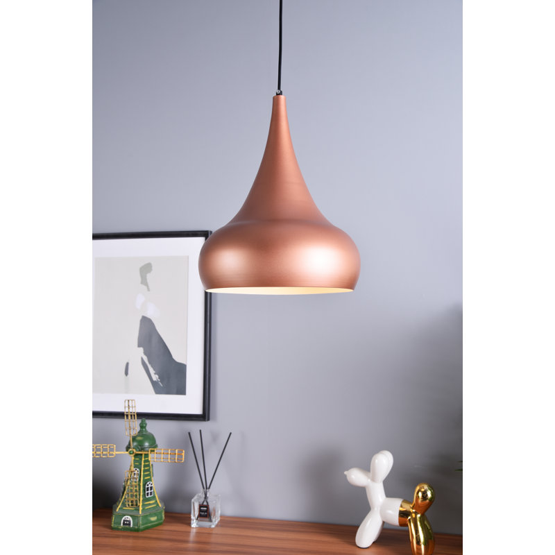 Beaudry 1 - Light Single Pendant, Honey Gold, 15" H x 11.5" W x 11.5" D