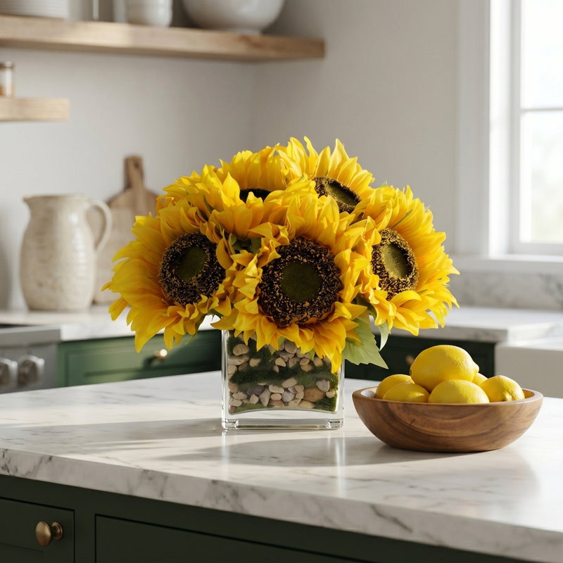 Cummins tournesol floral dans un vase, Jaune