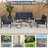 4-Piece All-Weather Wicker Patio Set: 3-Seat Sofa, 2 Chairs,A Tea Table with Cushions - Perfect for Poolside & Backyard-1483253315