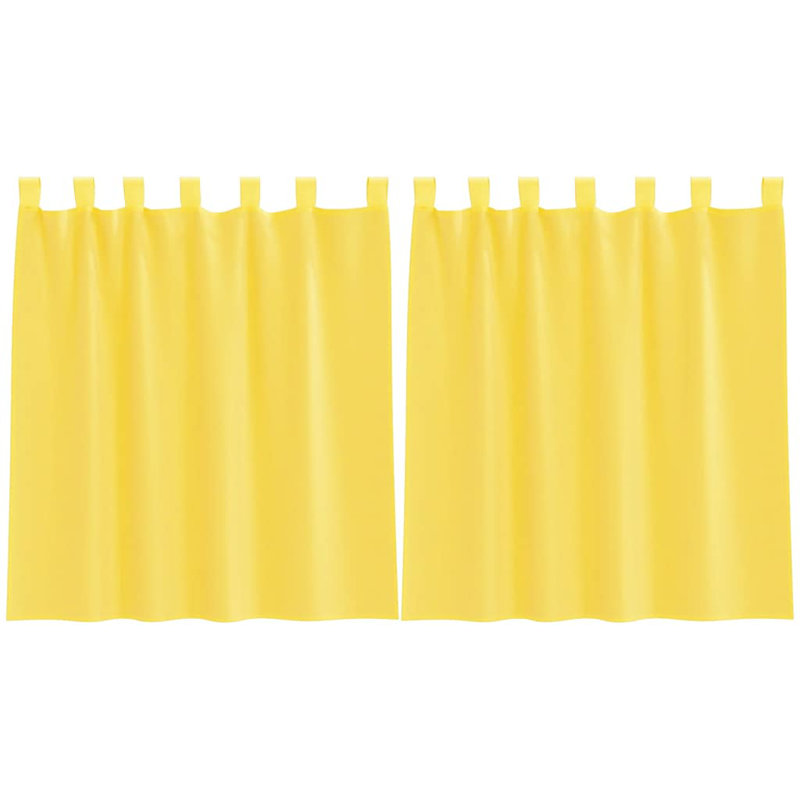 Vidaxl Voile Curtains With Loops 2 Pcs 140 Cm, Yellow, 140cm Width x 140cm Drop