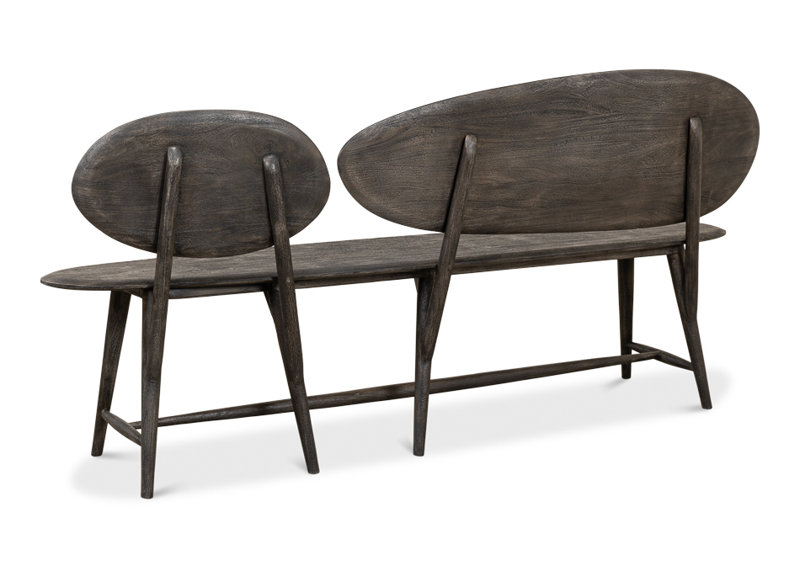 Melva Solid Wood Dining Bench, Gray