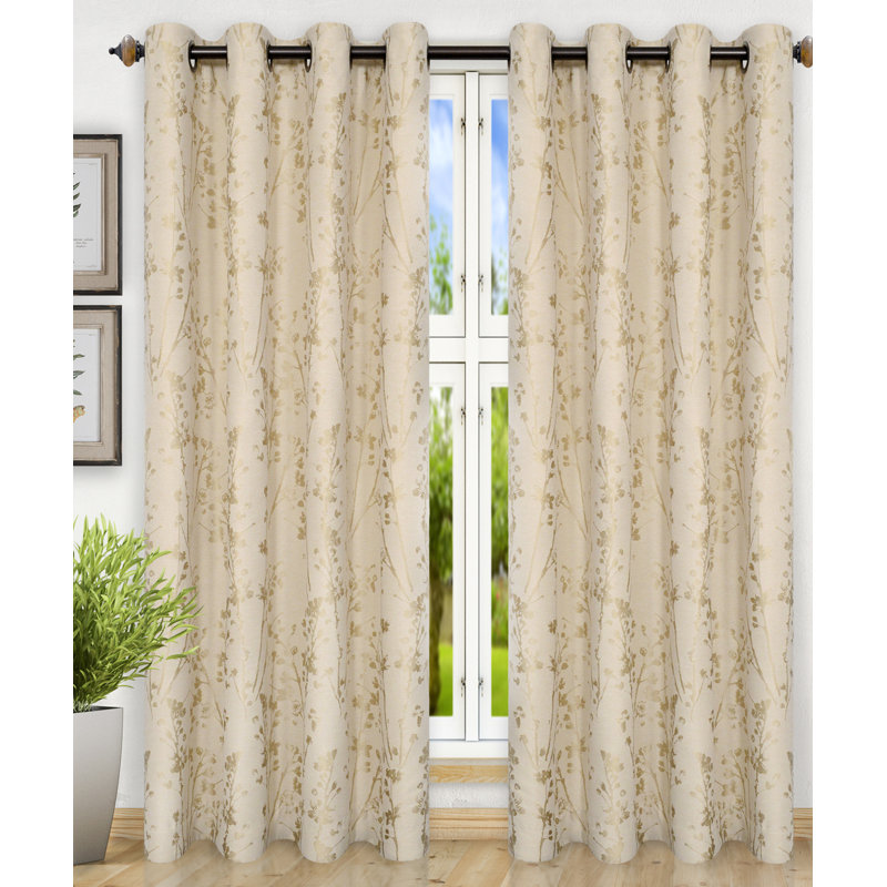 Mahtomedi Room Darkening Curtain Single Panel, Ivory, 50" W x 63" L