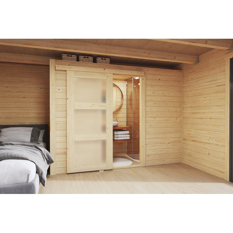 Lasita 6 x 3.5 Ft. Internal Room Kit With Opaque Glazed Sliding Door (44mm), 205cm H x 250cm W x 95cm D