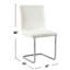 2 chaises de salle à manger rembourrées en similicuir blanc avec pieds en forme de L, confortables