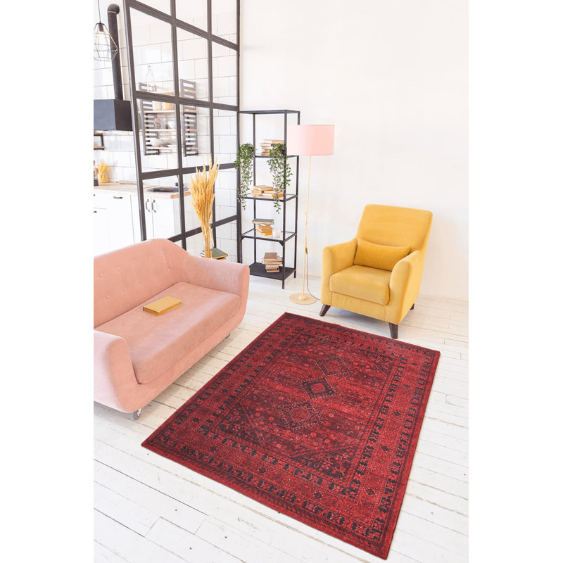 Tapis décoratif coloré Ottilie, Rectangle 3 pi 10 po x 5 pi 3 po