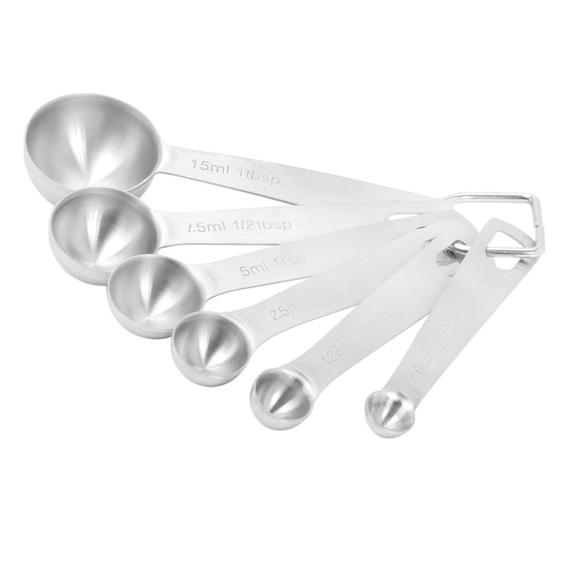 6 Piece Stainless Steel Measuring Spoon Set
