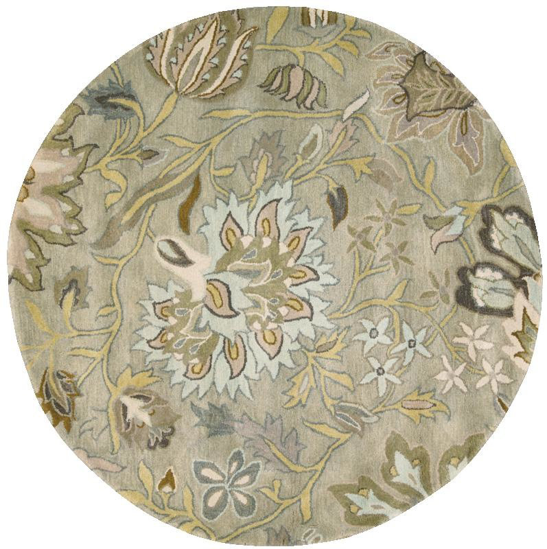 Fullmer Wool Floral Rug, Round 8'