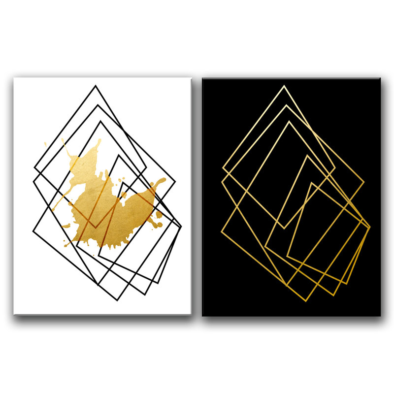 «Gilt Mod I / IB» par Tristan Scott - ensemble de 2 reproductions d'art graphique sur toile tendue