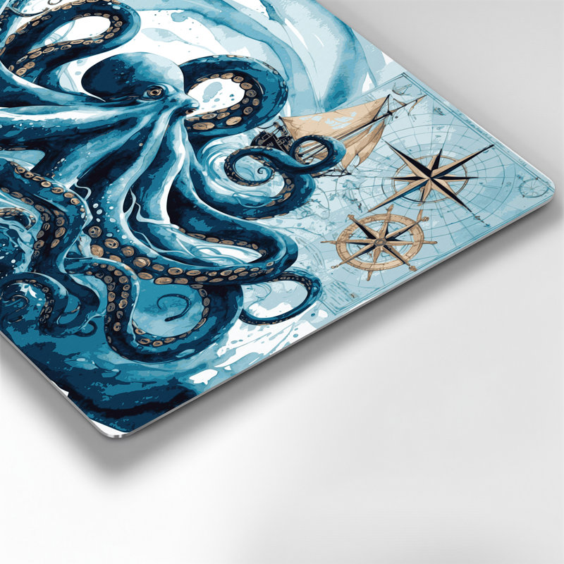 Art mural nautique bleu nautique, H 20 po x l 30 po