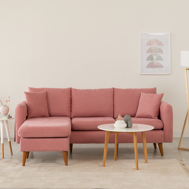 Canapé modulaire de 84,65 po faisant face à la gauche, Rose