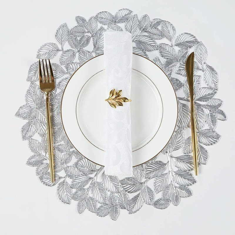 Ensemble de 4 napperons de table Silver Leaf