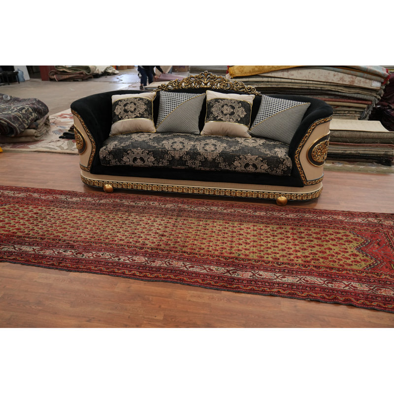 Antique Vegetable Dye Traditional Runner Rug 4x14