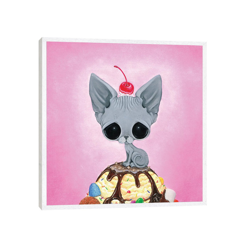 Kitty Please With A Cherry On Top by Sugar Fueled - Gallery-Wrapped Canvas Giclée on Canvas, 45.72 cm H x 45.72 cm W