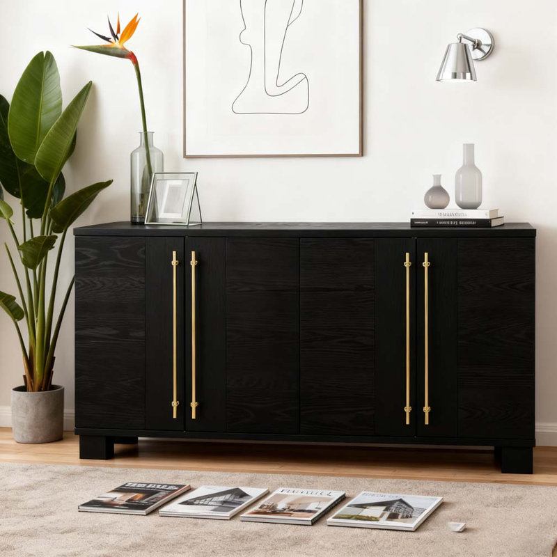 Sideboard Buffet Cabinet with Storage, Black