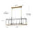 5-light Black/Gold Rectangular Kitchen Island Chandelier