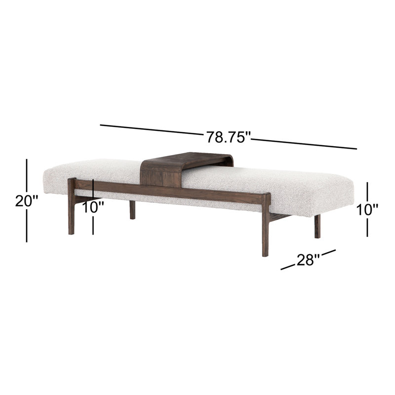 Fawkes Upholstered Bench, Brunswick Pebble, Vintage Sienna