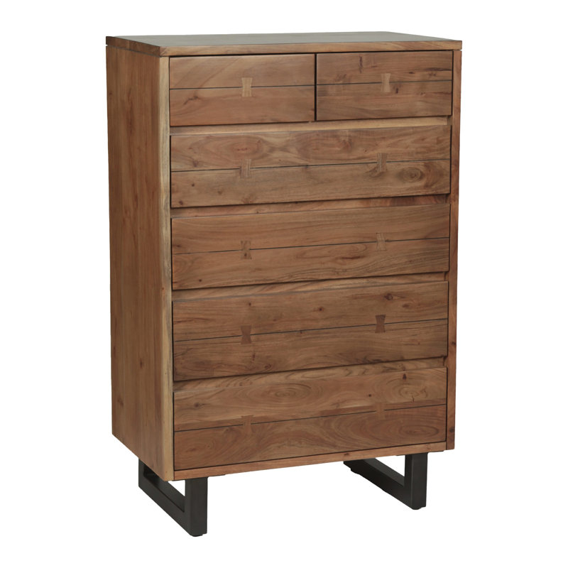 Glenwood 34" Tall Chest in Smoked Acacia, Brown