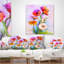 Bouquet de fleurs rouges et blanches - coussin à imprimé floral-29601142-29601146