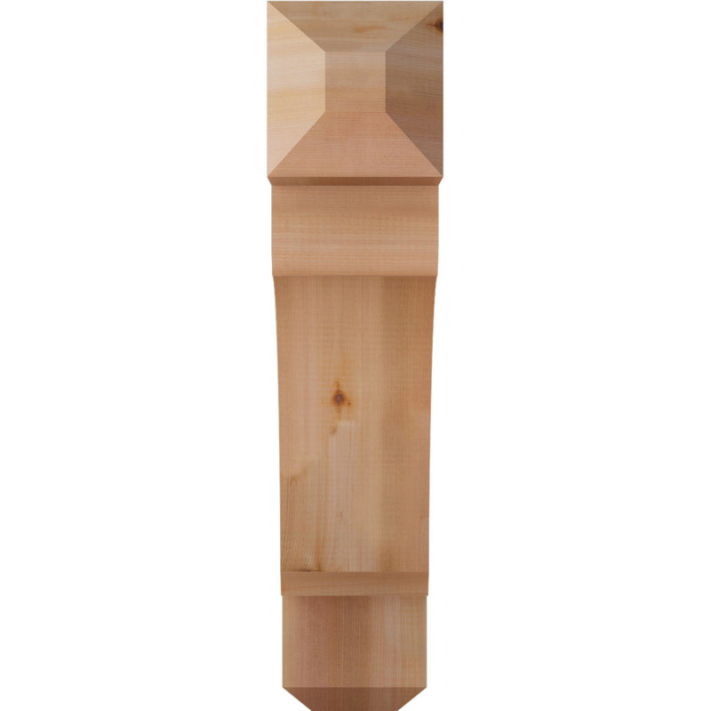 H Support en bois / corbeau, Western Red Cedar (Smooth), H 28 po x l 5,5 po x P 24 po