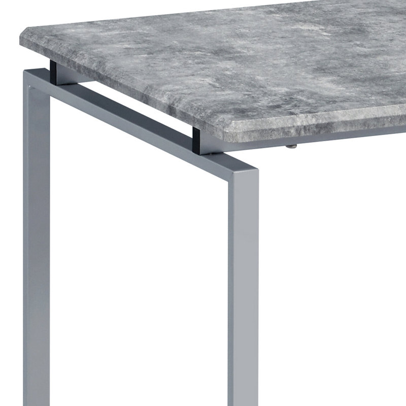 Ensemble de tables basses 3 pièces Eduino, Argent, Imitation béton