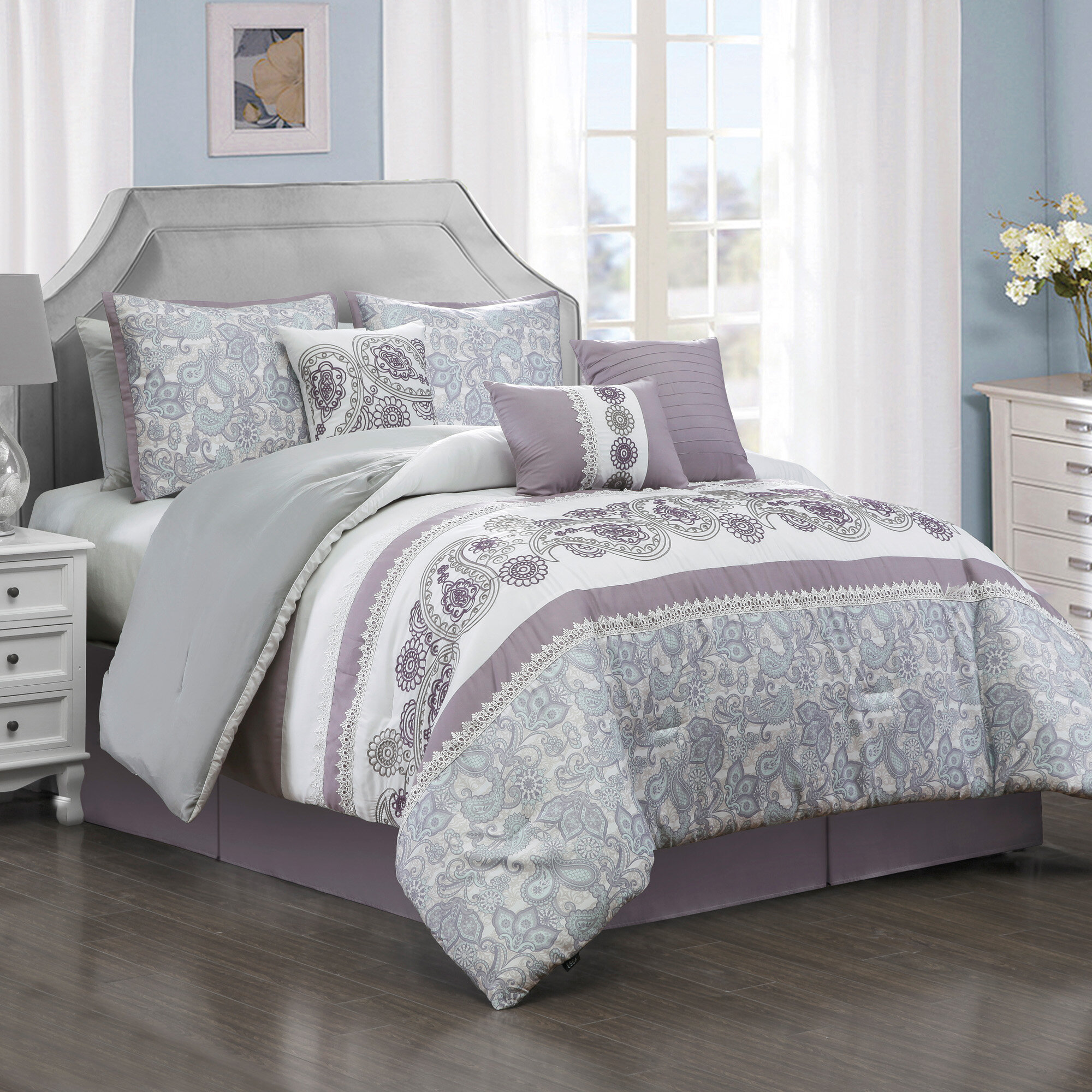 Lofton Microfiber Floral Comforter Set