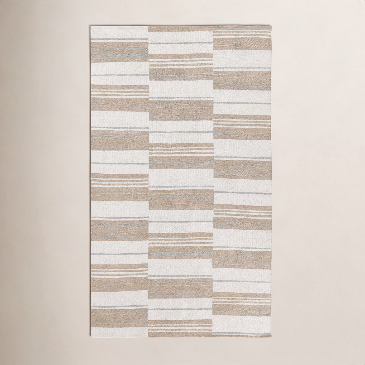 Cintra Ivory Hand-Woven Striped Outdoor Rug, Rectangle 2' x 3'