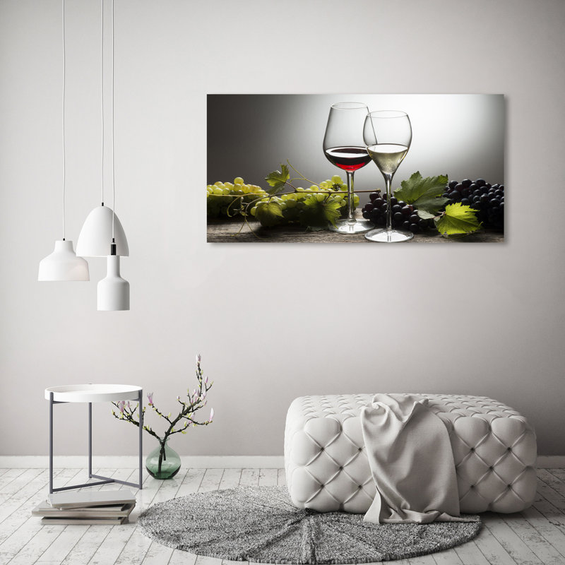 Wine And Grapes - Wrapped Canvas Print