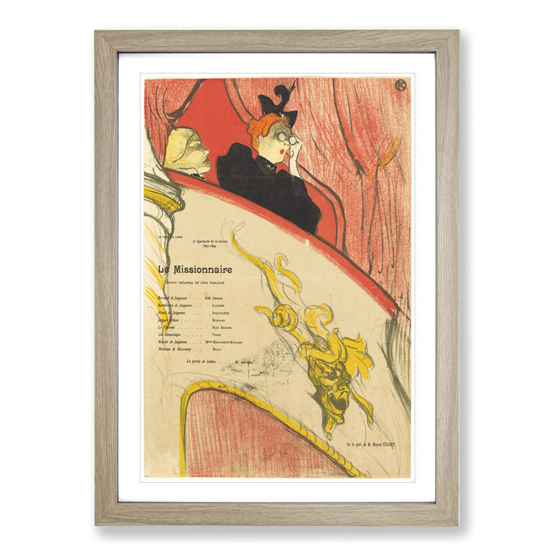 Le Missionnaire by Henri De Toulouse-Lautrec - Picture Frame Painting, 90cm H x 65cm W x 2cm D, Oak Framed