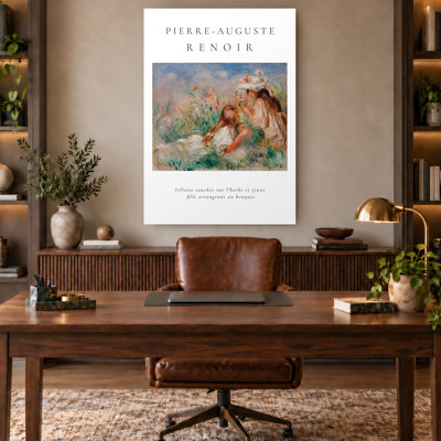 «Renoir Impressionist Meadow Girls», affiche sur toile