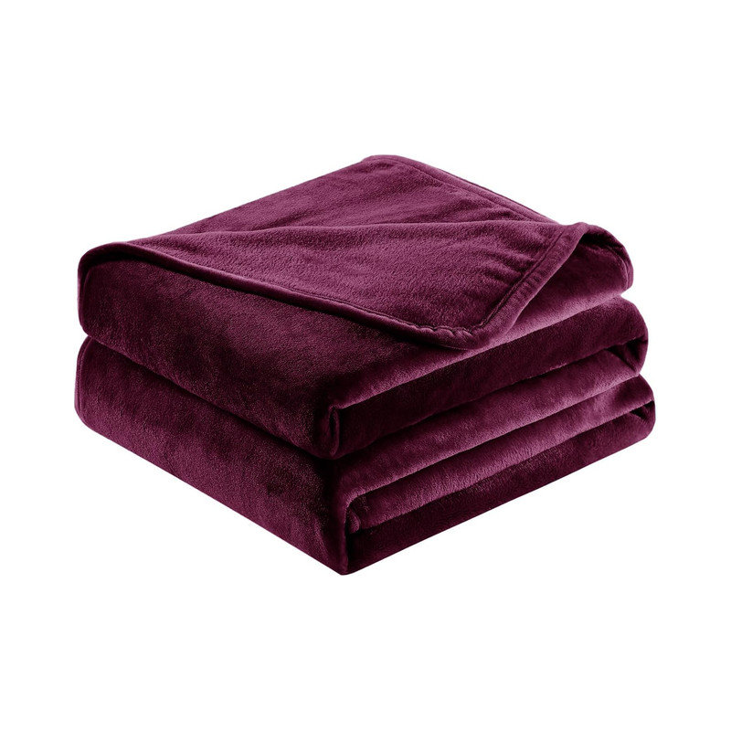 Abiram Plain Weave / Muslin Throw Blanket, Aubergine, 200cm x 150cm