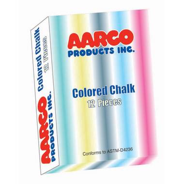 Aarco Products CCS-12 Colored Chalk 12 Boxes